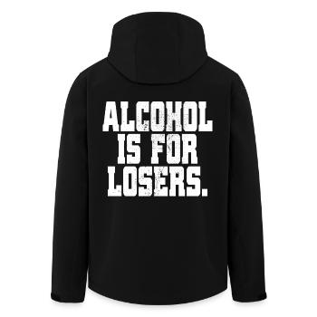 Alcohol Is For Losers Alkoholfrei Sober Ohne Alk - Men’s Recycled Softshell Jacket by Stanley/Stella - black - Back - AI Model Male 185 light (185cm)