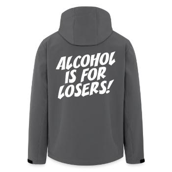 L’alcool est pour les perdants Alkoholfrei Sober Ohne Alk - Veste softshell homme en polyester recyclé Stanley/Stella - charbon - Dos - AI Model Male 185 light (185cm)