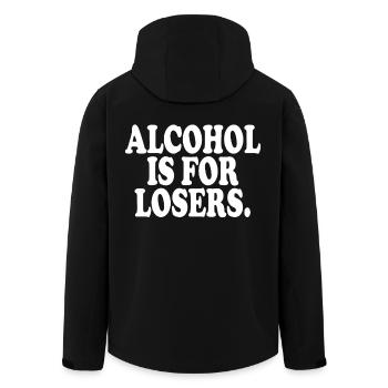 L’alcool est pour les perdants Alkoholfrei Sober Ohne Alk - Veste softshell homme en polyester recyclé Stanley/Stella - noir - Dos - AI Model Male 185 light (185cm)