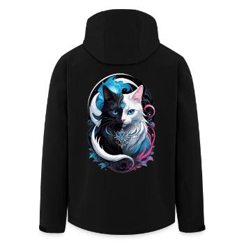 Yin und Yang Fantasiekatze - Recycelte Männer Softshell-Jacke von Stanley/Stella - Schwarz - Hinten - AI Model Male 185 light (185cm)