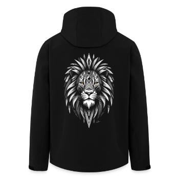 Lion black and white symbole - Veste softshell homme en polyester recyclé Stanley/Stella - noir - Dos - AI Model Male 185 light (185cm)