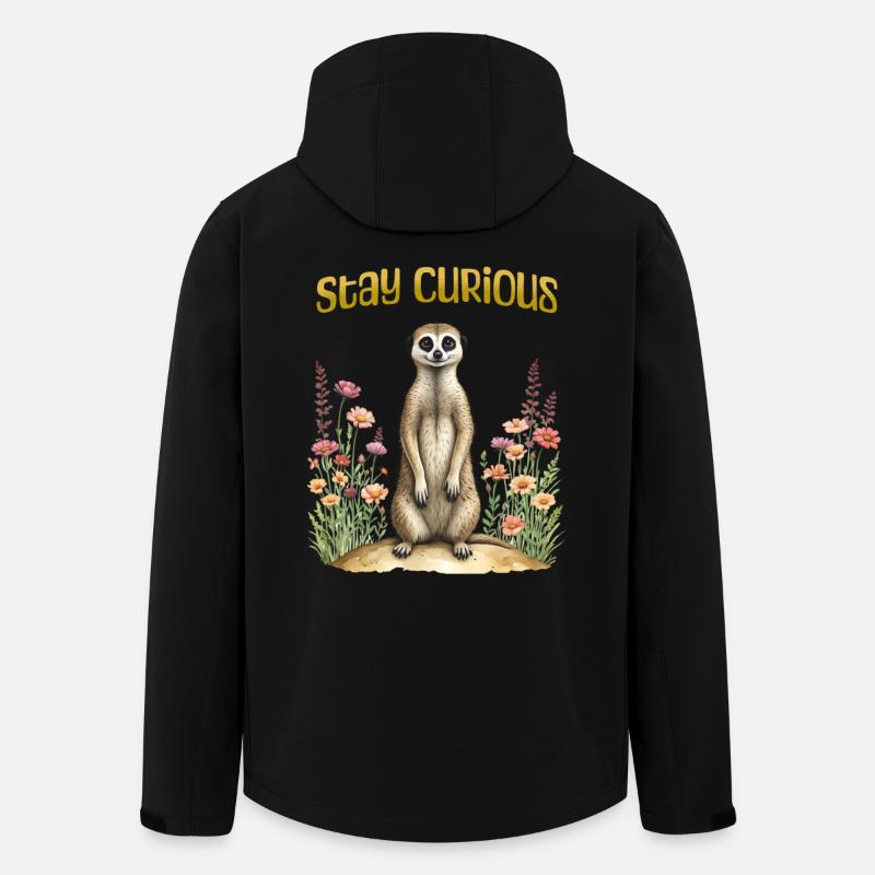 Stay curious, cute meerkat - Men’s Recycled Softshell Jacket by Stanley/Stella - black
