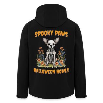 Gruselige Pfoten und Halloween-Heulen - Recycelte Männer Softshell-Jacke von Stanley/Stella - Schwarz - Hinten - AI Model Male 185 light (185cm)