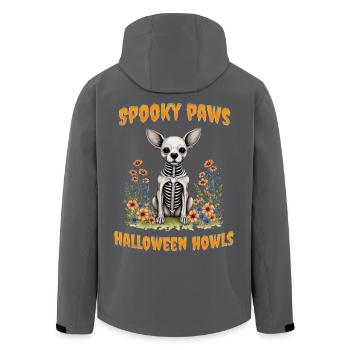 Gruselige Pfoten und Halloween-Heulen - Recycelte Männer Softshell-Jacke von Stanley/Stella - Anthrazit - Hinten - AI Model Male 185 light (185cm)