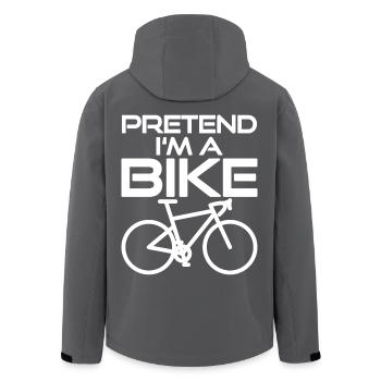 Pretend I’m a Bike - Lustiges Fahrrad Kostüm - Recycelte Männer Softshell-Jacke von Stanley/Stella - Anthrazit - Hinten - AI Model Male 185 light (185cm)
