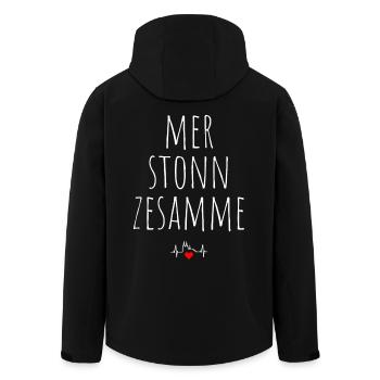 Köln Mer Stonn Zesamme Dom Karneval Kölsch Kölner - Recycelte Männer Softshell-Jacke von Stanley/Stella - Schwarz - Hinten - AI Model Male 185 light (185cm)