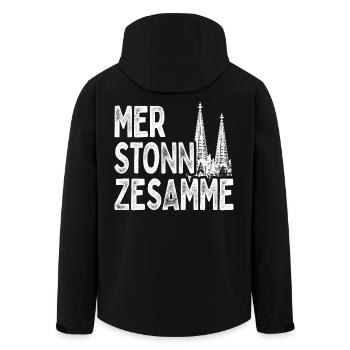 Köln Mer Stonn Zesamme Dom Karneval Kölsch Kölner - Recycelte Männer Softshell-Jacke von Stanley/Stella - Schwarz - Hinten - AI Model Male 185 light (185cm)