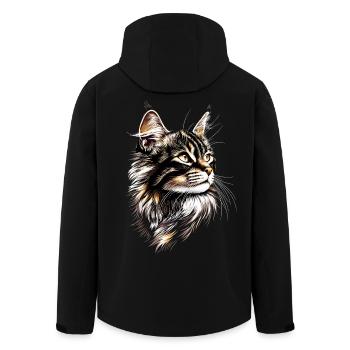 Katze Norwegische Waldkatze Norweger Wald Katzen - Recycelte Männer Softshell-Jacke von Stanley/Stella - Schwarz - Hinten - AI Model Male 185 light (185cm)