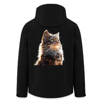 Katze Norwegische Waldkatze Norweger Wald Katzen - Recycelte Männer Softshell-Jacke von Stanley/Stella - Schwarz - Hinten - AI Model Male 185 light (185cm)