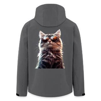 Katze Norwegische Waldkatze Norweger Wald Katzen - Recycelte Männer Softshell-Jacke von Stanley/Stella - Schwarz - Hinten - AI Model Male 185 light (185cm)
