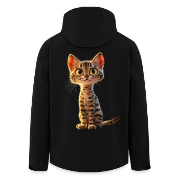 Savannah Cat Cat Mom Cute Serval Leopard Cats - Men’s Recycled Softshell Jacket by Stanley/Stella - black - Back - AI Model Male 185 light (185cm)