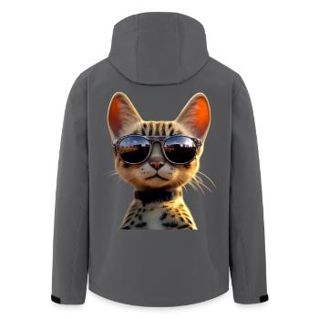Savannah Katze Cat Mama Süße Serval Leopard Katzen - Recycelte Männer Softshell-Jacke von Stanley/Stella - Anthrazit - Hinten - AI Model Male 185 light (185cm)