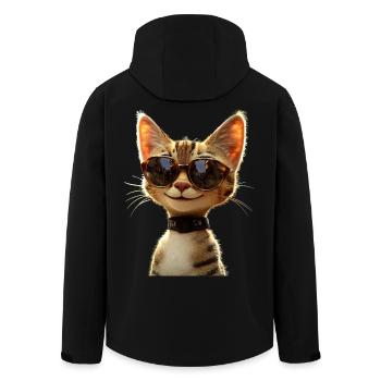 Savannah Cat Cat Mom Cute Serval Leopard Cats - Men’s Recycled Softshell Jacket by Stanley/Stella - black - Back - AI Model Male 185 light (185cm)
