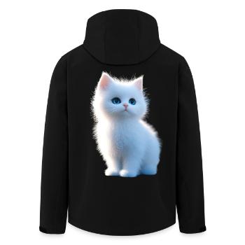 Chat Angora Blanc Chat Angora Chats Angora Mignons - Veste softshell homme en polyester recyclé Stanley/Stella - noir - Dos - AI Model Male 185 light (185cm)