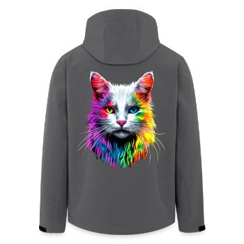 Chat Angora Blanc Chat Angora Chats Angora Mignons - Veste softshell homme en polyester recyclé Stanley/Stella - charbon - Dos - AI Model Male 185 light (185cm)