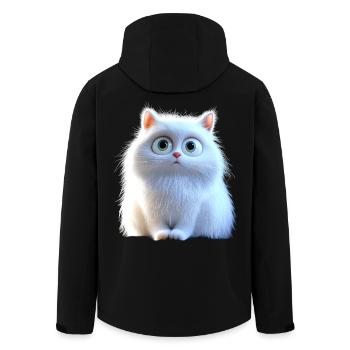 Chat Angora Blanc Chat Angora Chats Angora Mignons - Veste softshell homme en polyester recyclé Stanley/Stella - noir - Dos - AI Model Male 185 light (185cm)