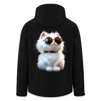 Chat Angora Blanc Chat Angora Chats Angora Mignons - Veste softshell homme en polyester recyclé Stanley/Stella - noir - Dos - AI Model Male 185 light (185cm)