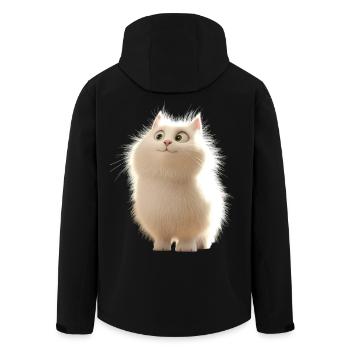 Chat Angora Blanc Chat Angora Chats Angora Mignons - Veste softshell homme en polyester recyclé Stanley/Stella - noir - Dos - AI Model Male 185 light (185cm)