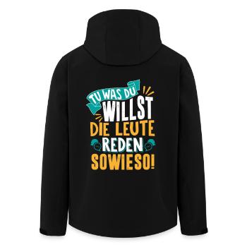 Tu was du willst Geschenk - Recycelte Männer Softshell-Jacke von Stanley/Stella - Schwarz - Hinten - AI Model Male 185 light (185cm)