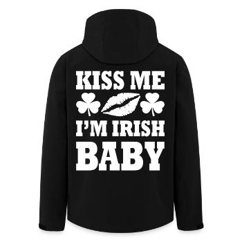 kiss me im irish baby - Recycelte Männer Softshell-Jacke von Stanley/Stella - Schwarz - Hinten - AI Model Male 185 light (185cm)