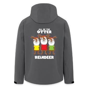 Christmas reindeer otter - Men’s Recycled Softshell Jacket by Stanley/Stella - black - Back - AI Model Male 185 light (185cm)