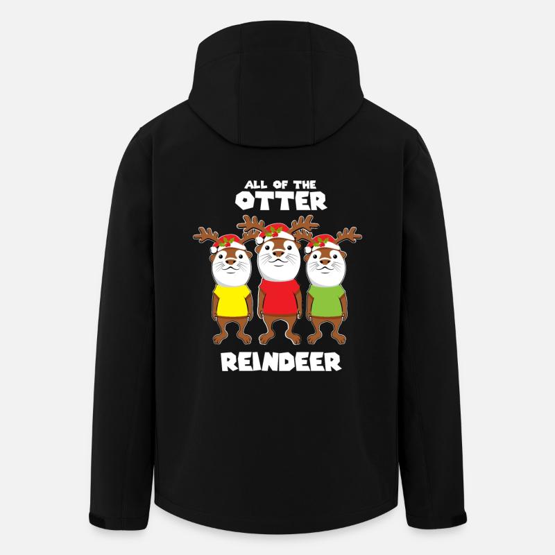Christmas reindeer otter - Men’s Recycled Softshell Jacket by Stanley/Stella - black