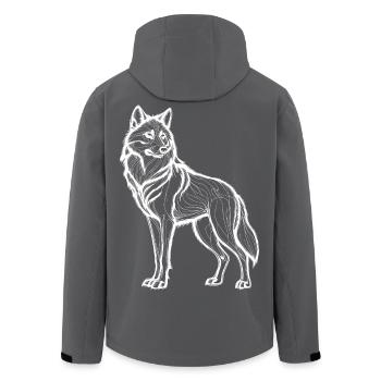 Loup majestueux - Veste softshell homme en polyester recyclé Stanley/Stella - noir - Dos - AI Model Male 185 light (185cm)