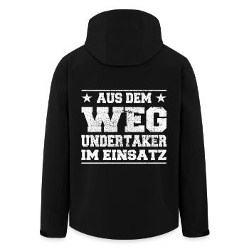 Aus dem Weg Untertaker im Einsatz Design - Recycelte Männer Softshell-Jacke von Stanley/Stella - Schwarz - Hinten - AI Model Male 185 light (185cm)
