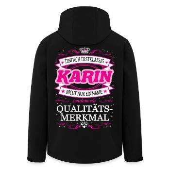 Qualitätsmerkmal Karin einfach Erstklassig - Recycelte Männer Softshell-Jacke von Stanley/Stella - Schwarz - Hinten - AI Model Male 185 light (185cm)