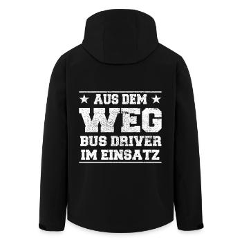 Aus dem Weg Busdriver im Einsatz Design - Recycelte Männer Softshell-Jacke von Stanley/Stella - Schwarz - Hinten - AI Model Male 185 light (185cm)