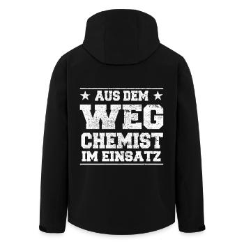 Aus dem Weg Chemist im Einsatz Design - Recycelte Männer Softshell-Jacke von Stanley/Stella - Schwarz - Hinten - AI Model Male 185 light (185cm)