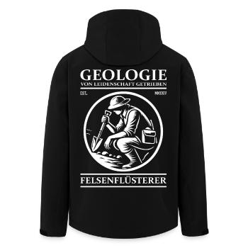 Geologe – Der Felsenflüsterer - Geologie Design - Recycelte Männer Softshell-Jacke von Stanley/Stella - Schwarz - Hinten - AI Model Male 185 light (185cm)