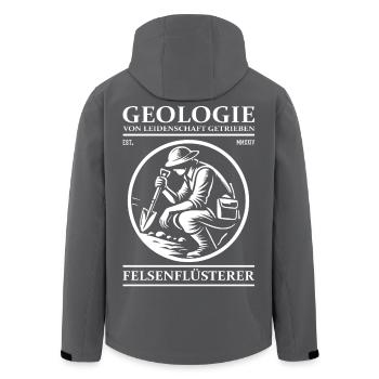 Geologe – Der Felsenflüsterer - Geologie Design - Recycelte Männer Softshell-Jacke von Stanley/Stella - Anthrazit - Hinten - AI Model Male 185 light (185cm)