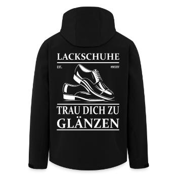 Lackschuhe – Trau dich zu glänzen - Lackschuh - Recycelte Männer Softshell-Jacke von Stanley/Stella - Schwarz - Hinten - AI Model Male 185 light (185cm)