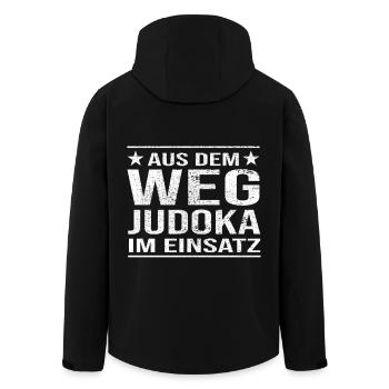 Judoka à l’écart dans la conception d’action - Veste softshell homme en polyester recyclé Stanley/Stella - noir - Dos - AI Model Male 185 light (185cm)