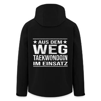 Le taekwondoin à l’écart dans la conception d’action - Veste softshell homme en polyester recyclé Stanley/Stella - noir - Dos - AI Model Male 185 light (185cm)