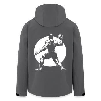 Shot put – strength. Technology. Precision. - Men’s Recycled Softshell Jacket by Stanley/Stella - anthracite - Back - AI Model Male 185 light (185cm)