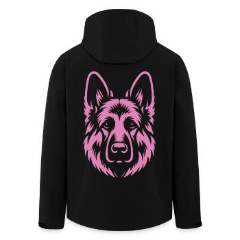 Rosa Schäferhund – Verspieltes Schäferhund Design - Recycelte Männer Softshell-Jacke von Stanley/Stella - Schwarz - Hinten - AI Model Male 185 light (185cm)