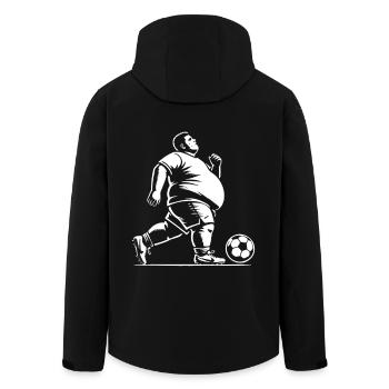 Fußballer mit Bauch und Ballgefühl - Recycelte Männer Softshell-Jacke von Stanley/Stella - Schwarz - Hinten - AI Model Male 185 light (185cm)