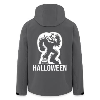 Cool Halloween Tête de Citrouille Tête Monstre Design - Veste softshell homme en polyester recyclé Stanley/Stella - charbon - Dos - AI Model Male 185 light (185cm)