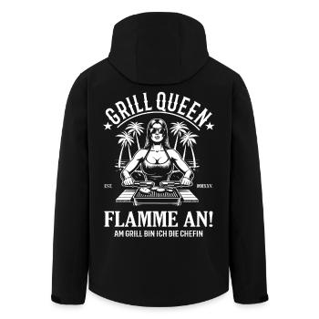 Grill Königin - Flamme an Chefin am Grill - Recycelte Männer Softshell-Jacke von Stanley/Stella - Schwarz - Hinten - AI Model Male 185 light (185cm)