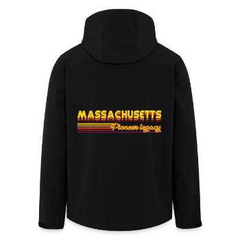 cooles Massachusetts USA Bundesstaaten Design - Recycelte Männer Softshell-Jacke von Stanley/Stella - Schwarz - Hinten - AI Model Male 185 light (185cm)