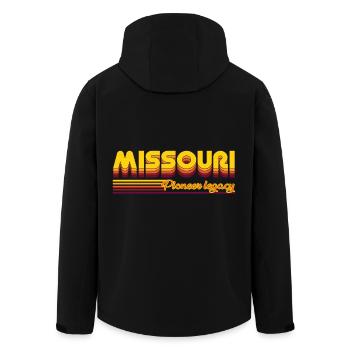 cool Missouri USA states design - Men’s Recycled Softshell Jacket by Stanley/Stella - black - Back - AI Model Male 185 light (185cm)