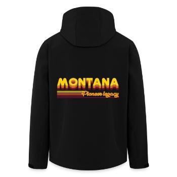 cool Montana États-Unis États design - Veste softshell homme en polyester recyclé Stanley/Stella - noir - Dos - AI Model Male 185 light (185cm)