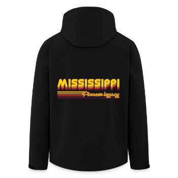 cool Mississippi USA states design - Men’s Recycled Softshell Jacket by Stanley/Stella - black - Back - AI Model Male 185 light (185cm)