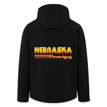 cooles Nebraska USA Bundesstaaten Design - Recycelte Männer Softshell-Jacke von Stanley/Stella - Schwarz - Hinten - AI Model Male 185 light (185cm)