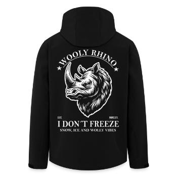 Wollnashorn - Ich friere nicht und Eiszeit Design - Recycelte Männer Softshell-Jacke von Stanley/Stella - Schwarz - Hinten - AI Model Male 185 light (185cm)
