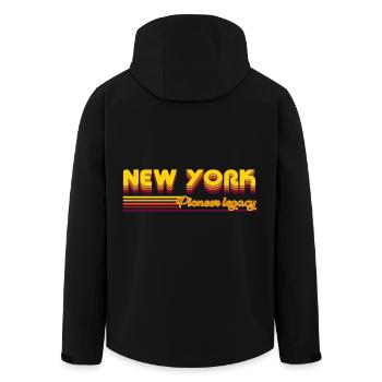 cooles New York USA Bundesstaaten Design - Recycelte Männer Softshell-Jacke von Stanley/Stella - Schwarz - Hinten - AI Model Male 185 light (185cm)