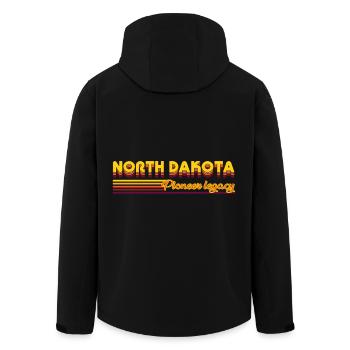 cool North Dakota USA states design - Men’s Recycled Softshell Jacket by Stanley/Stella - black - Back - AI Model Male 185 light (185cm)