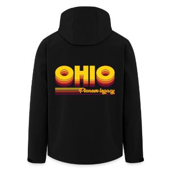 cooles Ohio USA Bundesstaaten Design - Recycelte Männer Softshell-Jacke von Stanley/Stella - Schwarz - Hinten - AI Model Male 185 light (185cm)